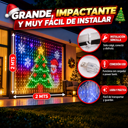 Cortina LED Inteligente 2x2 MTS — Transformá tu Navidad en un espectáculo de luces ✨