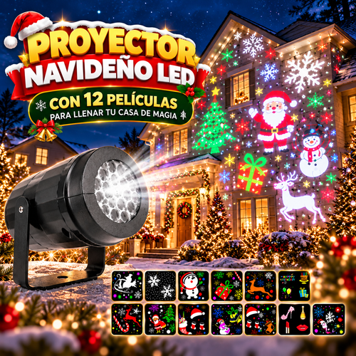 XmasBeam™ – Proyector Navideño LED de 12 Diseños