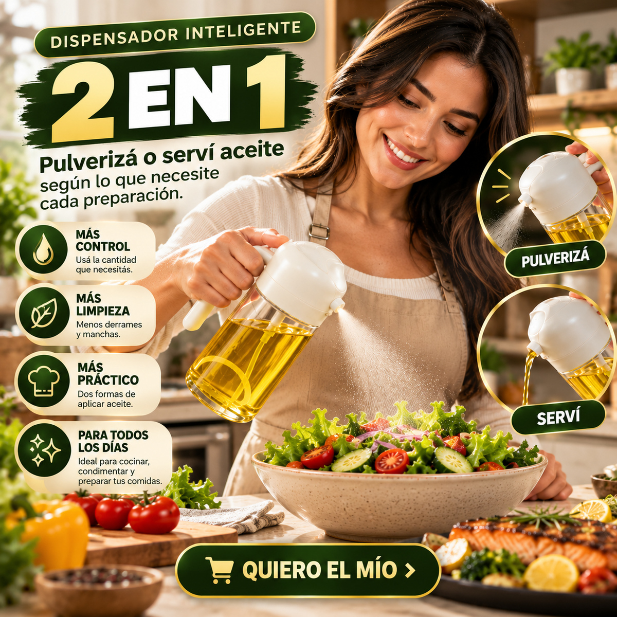 Dispensador Inteligente de Aceite 2 en 1